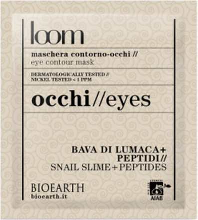 Bioearth Loom Sheet Eye Contour Mask Snail Slime + Peptides Beauty Women Skin Care Face Masks Sheetmask Nude Bioearth