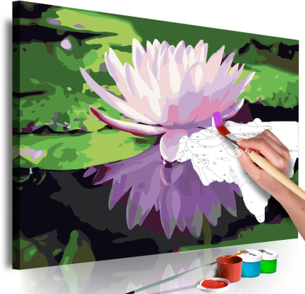 DIY lærred maleri - Water Lily 60 x 40 cm