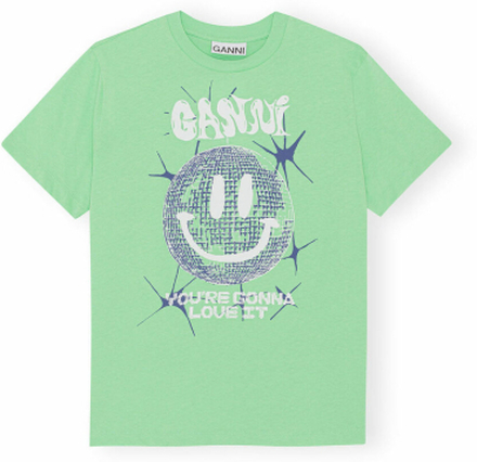 Peapod Ganni Light Jersey Smiley avslappet t-skjorte t-skjorte