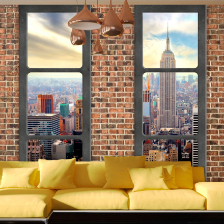 Selvklæbende fototapet - The view from the window: New York - 245 x 175 cm