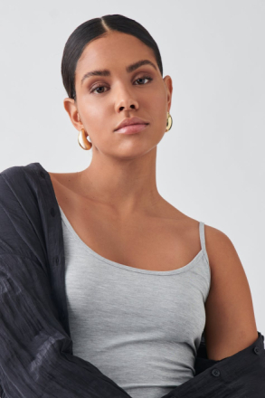 Gina Tricot - Basic strap singlet - Topit - Grey - XXS - Female