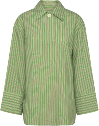 Rodebjer Sunshine Stripe Designers Shirts Long-sleeved Green RODEBJER