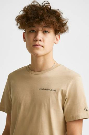 Calvin Klein T-skjorten Chest Logo Top Beige