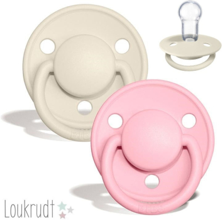 BIBS De Lux Napp - 2-Pack - Onesize - Silikon (Ivory/Baby Pink)