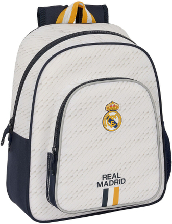 Skolryggsäck Real Madrid C.F. Vit 28 x 34 x 10 cm