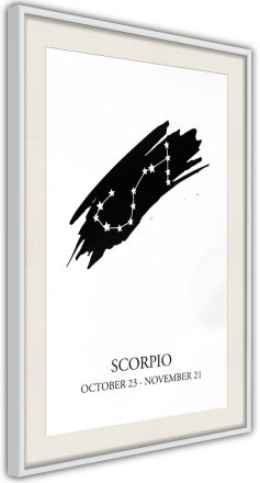 Plakat - Zodiac: Scorpio I - 40 x 60 cm - Hvid ramme med passepartout