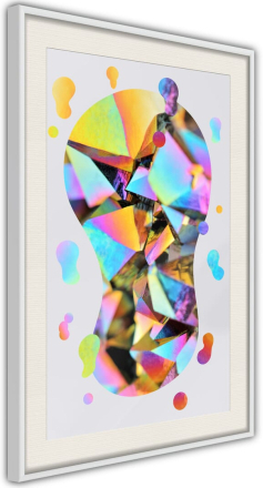 Plakat - Abstract Light Bulb - 40 x 60 cm - Hvid ramme med passepartout