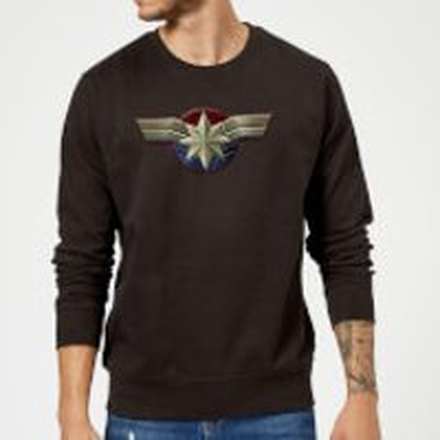 Captain Marvel Chest Emblem Sweatshirt - Black - M