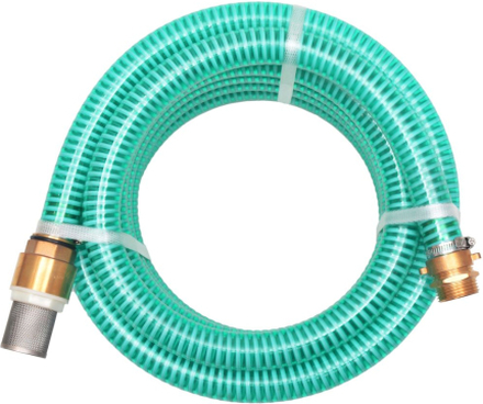 vidaXL Tubo di Aspirazione con Connettori in Ottone 7 m 25 mm Verde