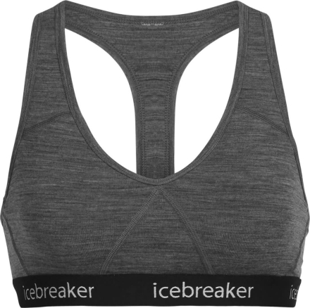 Icebreaker Women's Sprite Racerback Bra Gritstone HTHR/Black Underkläder XL