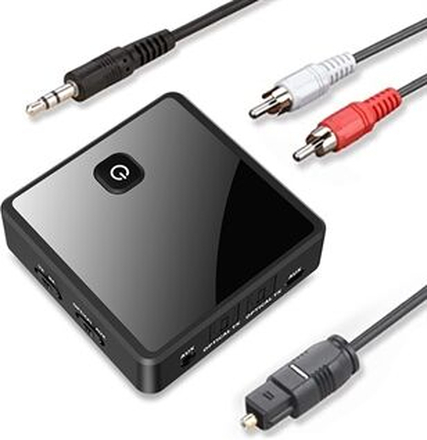 Fiberoptisk Bluetooth 5.0 lydsendermodtager 2-i-1 trådløs Bluetooth-adapter En forbinder to lydadapt