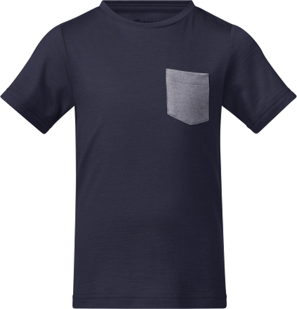 Bergans Kids' Myske Wool Tee Dark Blue T-shirts 92