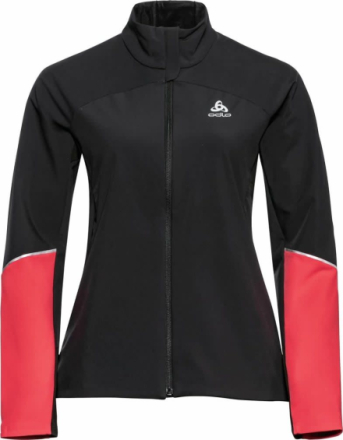 Odlo Women's Engvik Jacket Black/Poppy Red Träningsjackor M