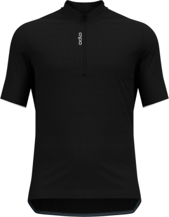 Odlo Men's T-shirt S/U Collar S/S 1/2 Zip Essential Black Kortermede treningstrøyer L