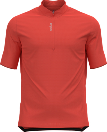 Odlo Men's T-shirt S/U Collar S/S 1/2 Zip Essential Firelight Kortermede treningstrøyer XL