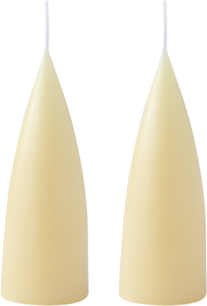 Hand Dipped C -Shaped Candles, 2 Pack Home Decoration Candles Block Candles Yellow Kunstindustrien