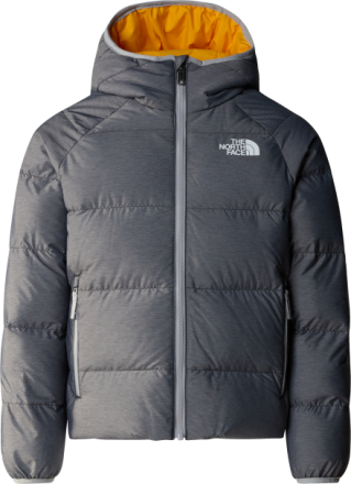 The North Face Boys' Reversible North Down Hooded Jacket TNF MEDIUM GREY HEAT Dunjakker mellomlag XL