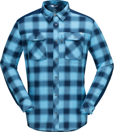 Norrøna Men's Svalbard Flannel Shirt Heritage Blue/Indigo Night Langermede skjorter XS