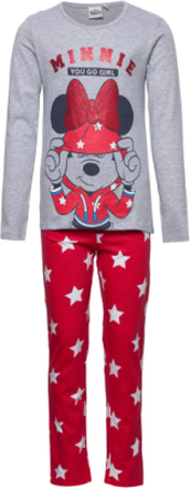 Pyjalong Imprime Pyjamas Sett Multi/mønstret Minnie Mouse*Betinget Tilbud