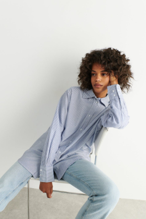 Gina Tricot - Oversized oxford shirt - Skjorter - Blue - L - Female