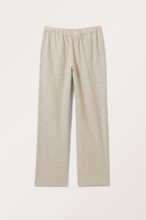 Relaxed Fit Linen Blend Trousers - Brown