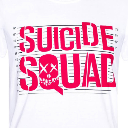 DC Comics Men's Suicide Squad Line Up Logo T-Shirt - White - XXL
