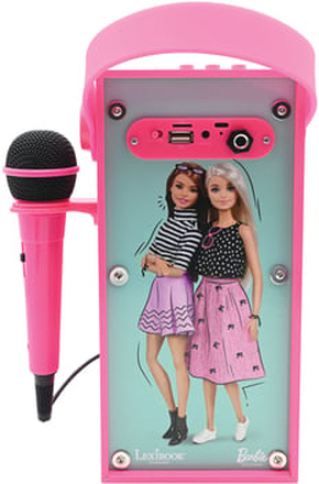 LEXIBOOK Barbie bærbar Bluetooth®-højttaler med mikrofon og flotte lyseffekter