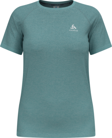 Odlo Odlo Women's T-shirt Crew Neck S/S Essential Seamless Aqua Haze Melange Kortermede treningstrøyer XL