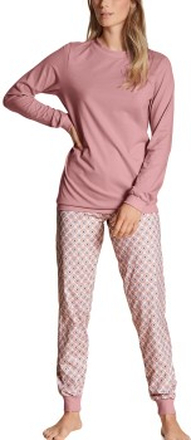Calida Lovely Nights Pyjama With Cuff Rosa Mønster bomuld X-Large Dame