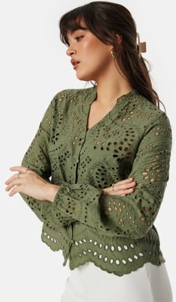 ONLY Onlbine Lalisa Emb Top Olive Green XS