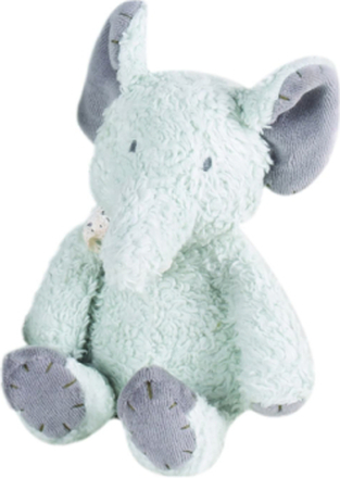 Organic Cotton Elephant 18 Cm Toys Soft Toys Stuffed Animals Blå Tikiri*Betinget Tilbud