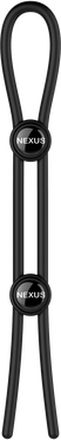 Nexus Forge - Double Adjustable Lasso Silicone Cock Ring - Black
