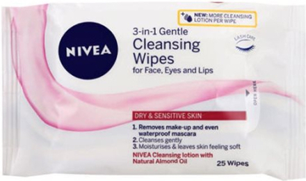 Nivea Daily Ess Face Wipes Dry/Sensitive 40'