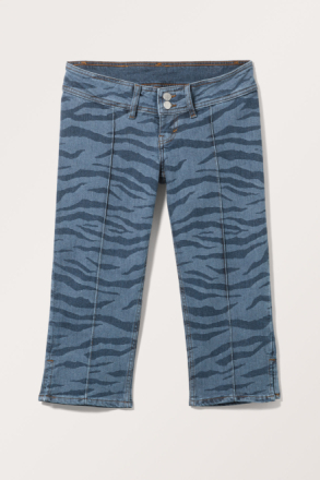 Low Capri Press Pleated Jeans - Blue