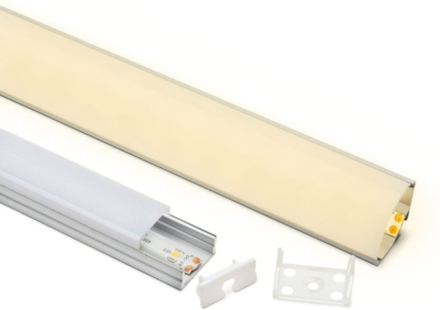 Luxorparts Aluminiumprofil utanpåliggande för LED-lister