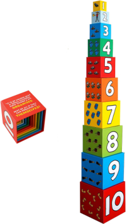 Pippi Stacking Cubes Toys Baby Toys Educational Toys Stackable Blocks Multi/mønstret Pippi Langstrømpe*Betinget Tilbud