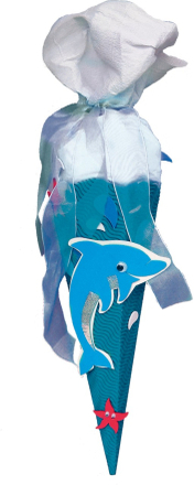 Bastelset Schultüte 40cm, Delfin, Geschwistertüte