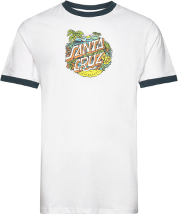 Aloha Dot Front Ringer T-Shirt Tops T-Kortærmet Skjorte White Santa Cruz