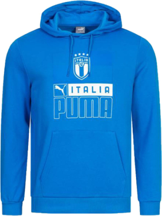 PUMA FIGC FtblCore Herren Sweat-Shirt nachhaltiger Kapuzen-Pullover Italien Hoody 767126 03 Blau
