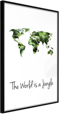 Plakat - We Live in a Jungle - 40 x 60 cm - Sort ramme