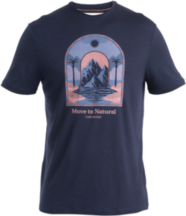 Icebreaker Icebreaker Men Merino 150 Tech Lite Iii Ss Tee Mountain Gateway Midnight Navy T-shirts L