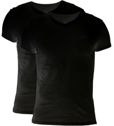 Gant 2P Basic V-Neck T-Shirt Schwarz Baumwolle Small Herren