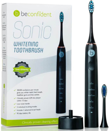 Beconfident Beconfident Sonic Whitening Toothbrush. Black/rose go