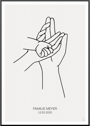 Personalisiertes Poster "Family Hands No1 Poster" | Wanddekoration | Personalisierte Geschenkidee, 30 x 40 cm