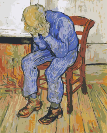 Malen nach Zahlen - An der Schwelle zur Ewigkeit - Vincent van Gogh, mit Rahmen