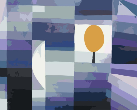 Malen nach Zahlen - Der Vorbote des Herbstes von Paul Klee, mit Rahmen