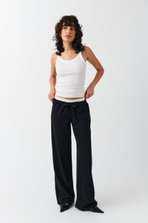 Gina Tricot - Waist detail sweapants - Collegehousut - Black - XL - Female