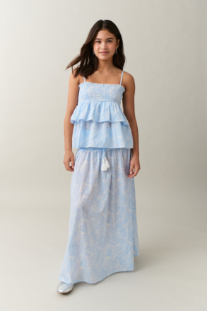 Gina Tricot - Y boho maxi skirt - kjolar - Blue - 158/164 - Female
