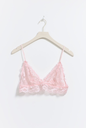 Gina Tricot - Lace bralette - BH-er - Pink - XL - Female