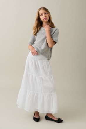 Gina Tricot - Y maxi skirt - kjolar - White - 134/140 - Female